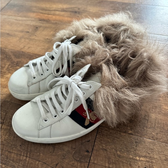 GUCCI ACE SNEAKER WITH KANGAROO FUR size 8UK/41 - Picture 4 of 4